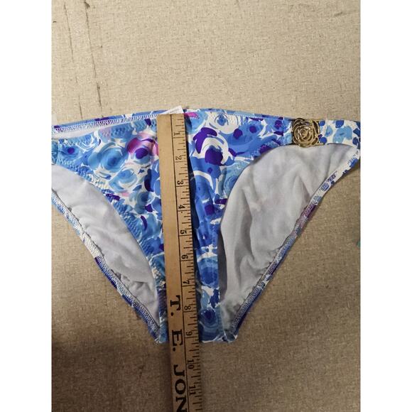 ABS Metal Rise Bikini bottom SZ 10 swimsuit women Cottagecore Floral - Picture 5 of 6